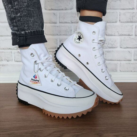 ⭐Converse Chuck Taylor Run Star Hike Hi 7.5 Women's Shoes Sneakers White 166799C - Picture 1 of 12